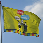 Foto Schoolfeestvlag met logo
