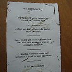 Papierscheppen in Doesburg Wild menukaart op handgeschept papier