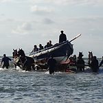 Lancering van de roeireddingboot